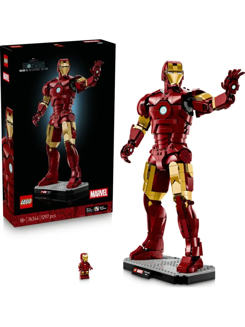 LEGO ® Marvel Iron Man Mark 3 Koleksiyoncu Versiyonu 76344 - Yetişkinler için Minifigür İçeren Model Yapım Seti (1297 Parça)