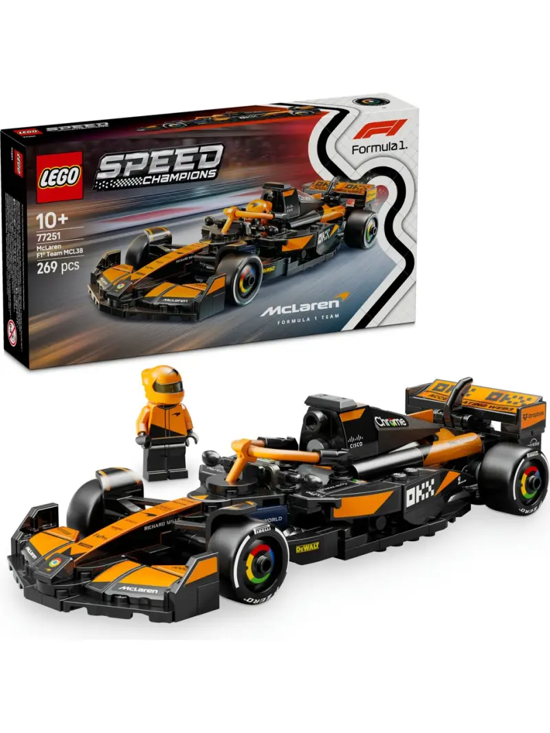 LEGO ® Speed Champions McLaren F1 Team MCL38 Yarış Arabası 77251 – 10 Yaş ve Üzeri Çocuklar için Yapım Seti (269 Parça)